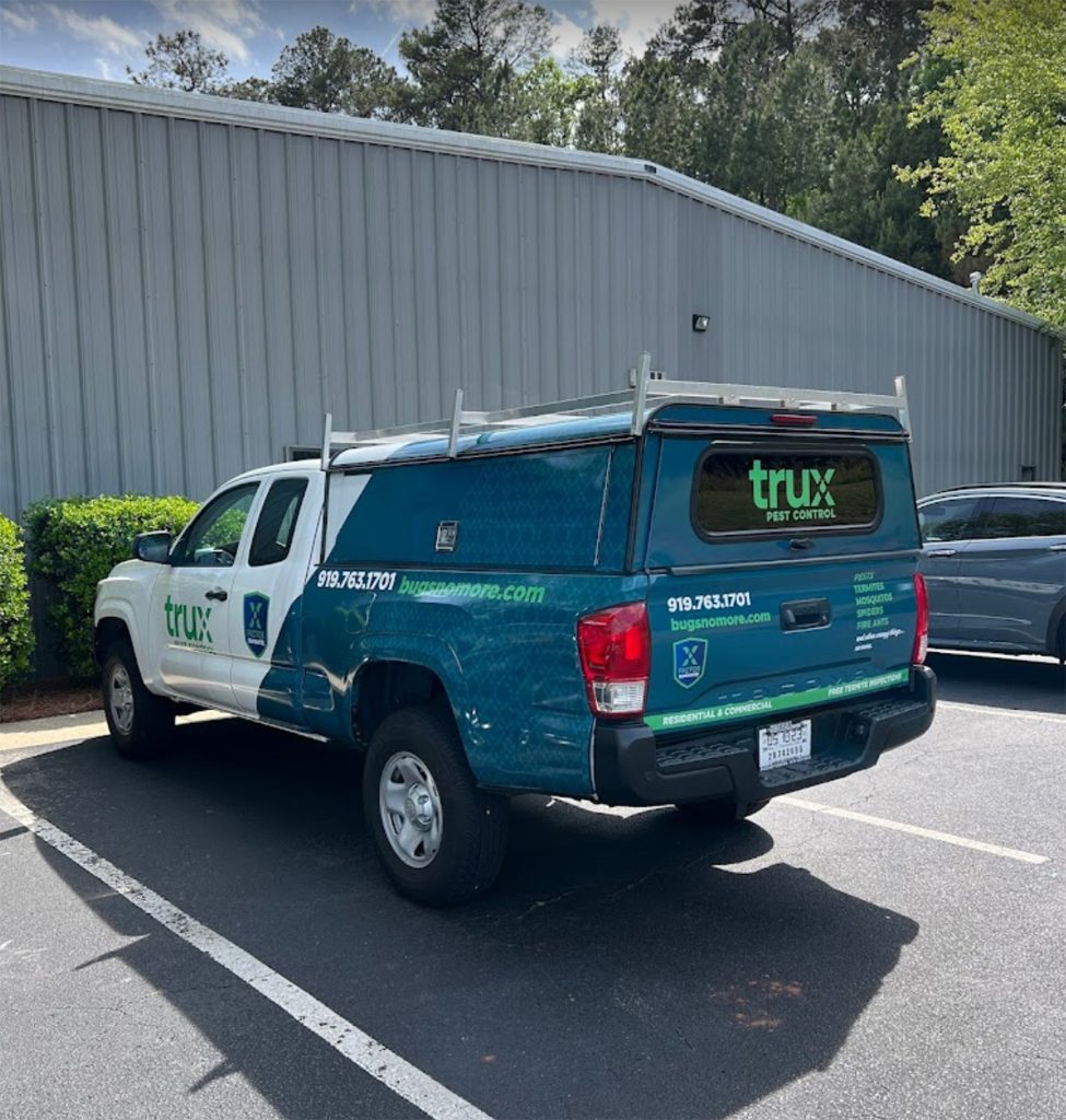 TruX Pest Control Commercial Truck servicing Businesses throughout the Clayton and Raleigh area